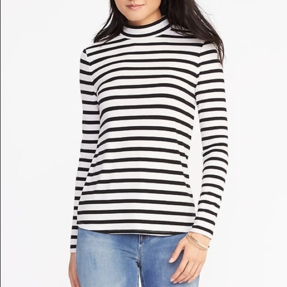 Striped MockNeck Top